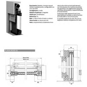 Plana - Zanzariera senza bottoncini ad incasso a scorrimento laterale