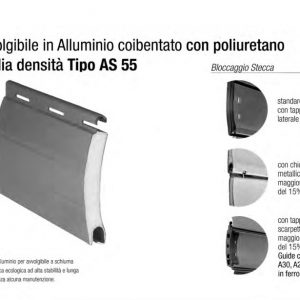 Avvolgibile in Alluminio coibentato con poliuretano media densità Tipo AS 55