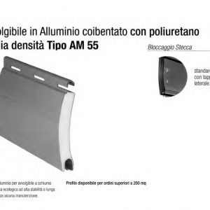 Avvolgibile in Alluminio coibentato con poliuretano media densità Tipo AM 55