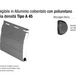 Avvolgibile in Alluminio coibentato con poliuretano media densità Tipo A 45